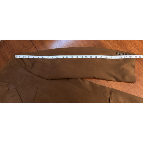 Norman Wells Collection Dawahares Polysuede Polyester Sport Coat 44R Brown - Picture 13 of 16